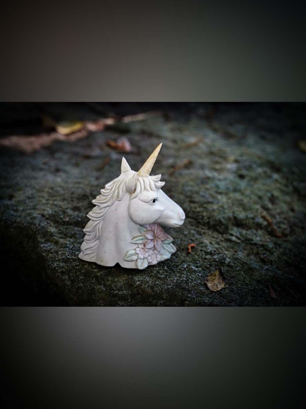 Vintage White Ceramic Unicorn Bust with Pastel Flowers - Whimsical Decor